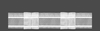 Taśma marszcząca podwójna zakładka 5 cm / 1:2 z białym oplotem MAGAM 4.50.200.4
